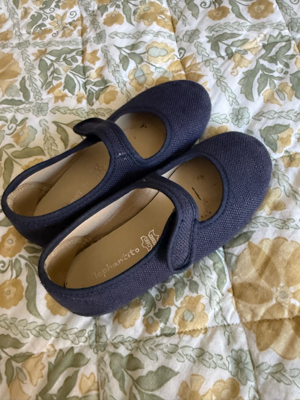 Elephantito Mary Jane textured navy size 27 or toddler 10 school shoes